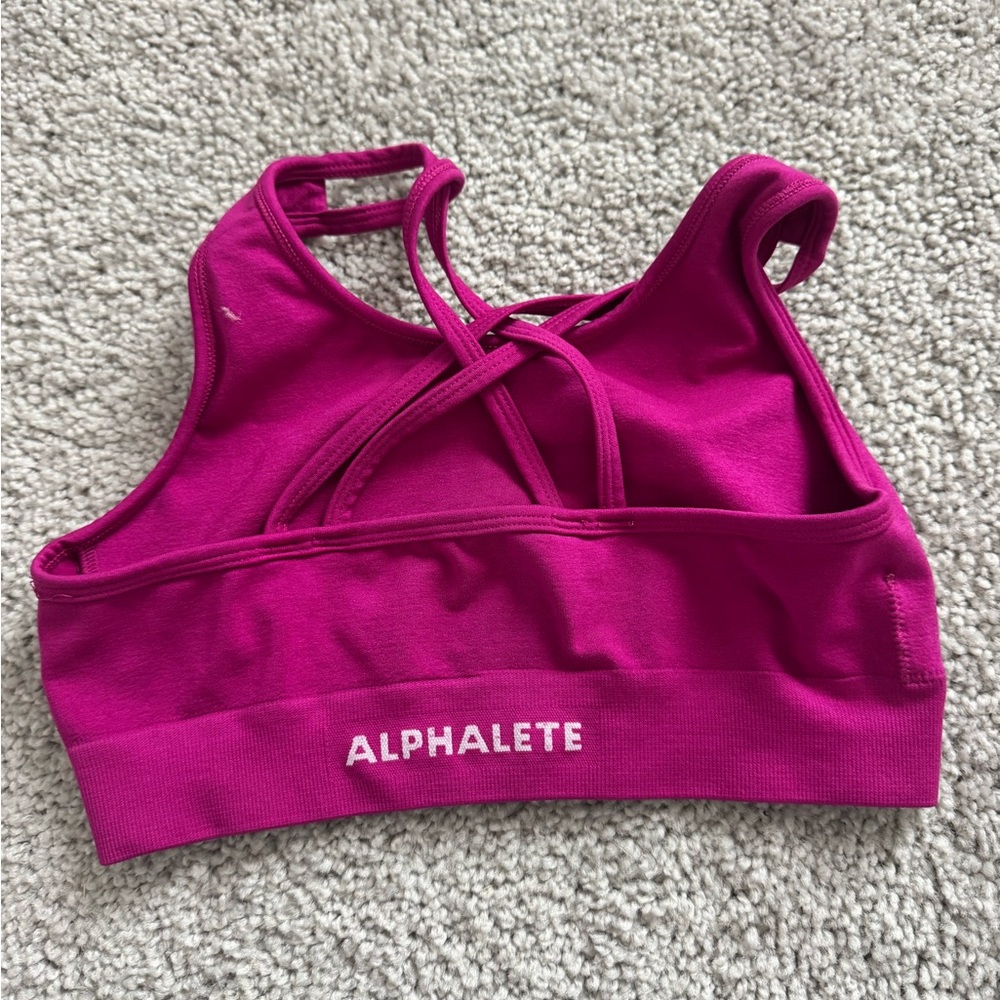 Alphalete Fuchsia Criss-Cross Sports Bra
